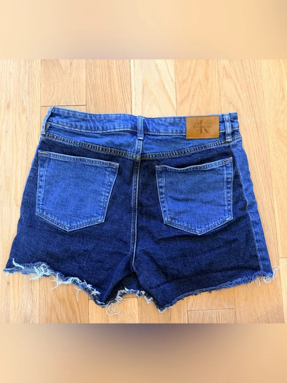 Calvin Klein Two-Tone Blue Denim Cutoff Shorts
